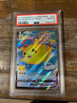 POKEMON 2021 Celebrations Full Art FLYING PIKACHU Vmax #007 PSA 10 Gem Mint 5 - Image 1