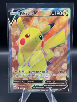 Pokemon Pikachu V (Full Art) 157/172 Swsh09: Brilliant Stars Holo NM - Image 1