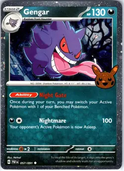 Gengar (Cosmos Holo) 057/091 Rare Holo Trick or Trade BOOster 2024 Pokemon NM - Image 1