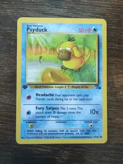 Pokemon Fossil 1st Edition Psyduck 53/62 Non Holo MP - Image 1