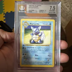 1999 Pokemon Wartortle 1st Edition Shadowless BGS 7.5 Thick 3-D STAMP 42/102 - Image 1