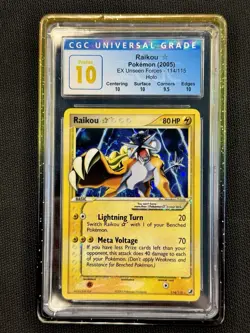 Raikou Gold Star EX Unseen Forces Holo Rare #114 CGC Pristine 10 Pokemon - Image 1
