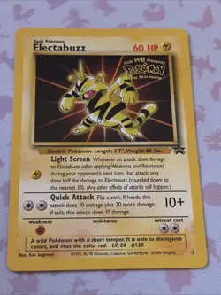 Pokemon Electabuzz #2 WOTC Black Star Promo. Kids WB Movie Promo - Image 1