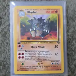 Pokemon Rhydon Base Set 1st Edition 45/64 English Pokemon TCG - Image 1