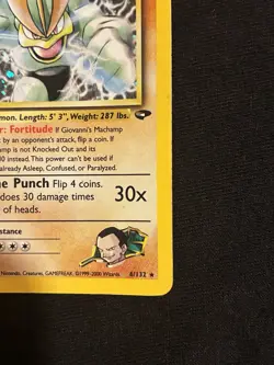 Giovanni's Machamp Holo Rare Gym Challenge 6/132 MP - Image 3