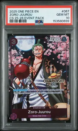 2025 ONE PIECE ZORO JUUROU Champ Event PSA 10 #067 - Image 1