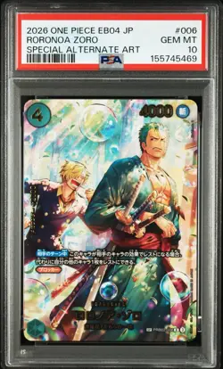 2026 One Piece EB04 JP Roronoa Zoro PRB02-006 SP Bubble Alt Art PSA 10 Gem Mint - Image 2