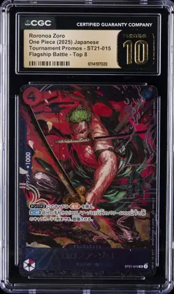 2025 ONE PIECE JAPANESE #ST21-015 ROROMOA ZORO CGC 10 PRISTINE - Image 1