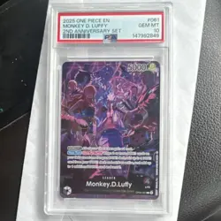 Bandai Monkey D. Luffy Leader OP09-061 Foil Promo 2025 One Piece PSA 10 English - Image 1