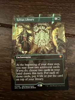 Sylvan Library Magic the Gathering Card borderless Near Mint Condition - Image 1