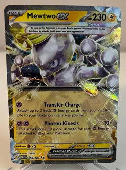Pokemon TCG - Mewtwo EX ***058/182 SV04: Paradox Rift Holo*** Near Mint Card! - Image 1