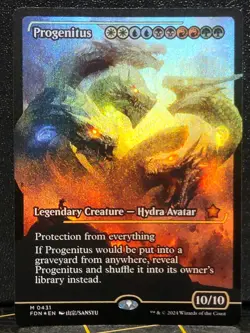 MTG Foundations Progenitus 0431 Mythic Showcase Foil Borderless Alt Art NM-M - Image 1