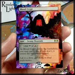 Blood Crypt Altered Art - Hand Painted MTG Alter - Magic - Revelen's Light - Image 1