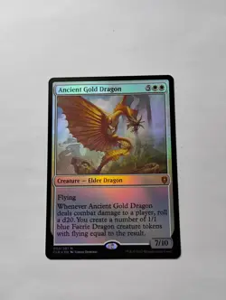 Magic: The Gathering Ancient Gold Dragon Foil Mythic Eng CLB #003/361 - Image 1