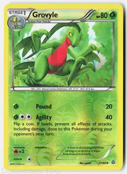 Grovyle 7/160 Uncommon Primal Clash Pokemon Reverse Holo NM - Image 1