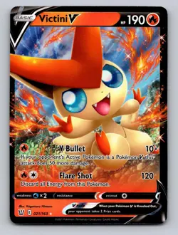 Victini V 021/163 Holo V Rare Battle Styles Pokemon Holo NM - Image 1