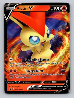 Victini V SWSH104 Holo Promo Sword & Shield Promo Pokemon Holo NM - Image 1