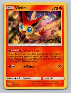 Victini 10/145 Holo Holo Rare Guardians Rising Pokemon Holo NM - Image 1