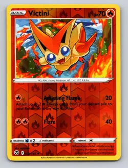 Victini 023/195 Rare Silver Tempest Pokemon Reverse Holo NM - Image 1