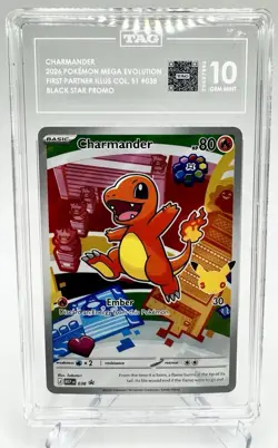 2026 POKEMON PROMO FIRST PARTNER ILLUSTRATION COLLECTION #038 CHARMANDER TAG 10 - Image 1