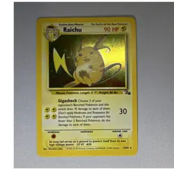 Pokemon Raichu 14/62 Fossil Holo Rare Unlimited 1999 Card - Image 1