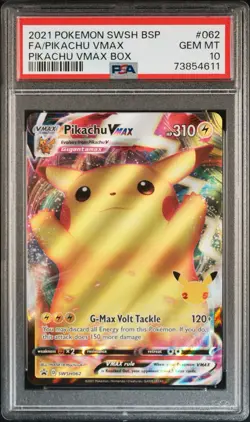Pikachu VMAX SWSH062 PSA 10 Black Star Promo Pokemon Slab - Image 1