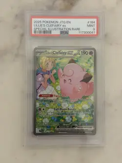 Pokemon TCG Lillie's Clefairy ex 184/159 Sv09 Holo SIR English PSA 9 - Image 1