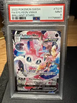Pokemon Sylveon VMAX Brilliant Stars Trainer Gallery Full Art #TG15 PSA 9 - Image 1
