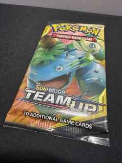 Pokemon Sun & Moon Team Up Booster Pack English Venusaur & Celibi Sealed - Image 1