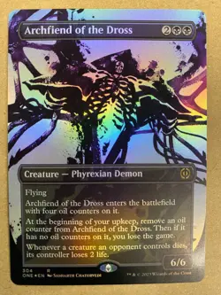 MTG 1x FOIL SHOWCASE Archfiend of the Dross 304 Phyrexia All Will Be Magic x1 NM - Image 1