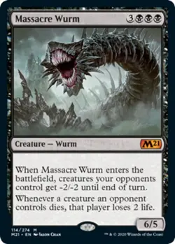 Light Play, English MTG Massacre Wurm - Foil Core Set 2021 Magic the Gathering - Image 1