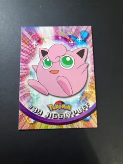 Topps Pokemon Jigglypuff 39 Series 1 Card Blue Topps Trading Card Vintage - Image 1