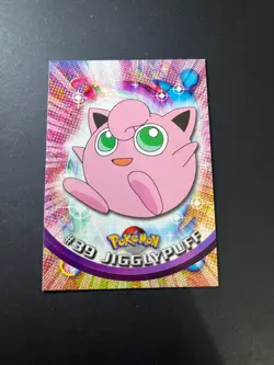 Topps Pokemon Jigglypuff 39 Series 1 Card Blue Topps Trading Card Vintage - Image 2