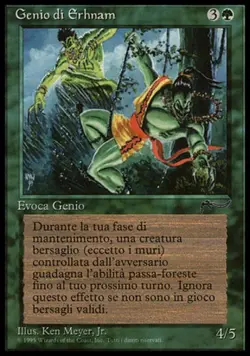 1x Erhnam Djinn (Genio di Erhnam) Moderate Play, Italian Renaissance MTG Magic - Image 1