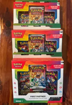 Pokemon TCG: First Partner Illustration Collection Boxes x3 Sealed - Image 1
