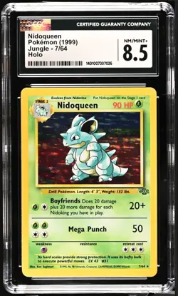 Pokemon TCG Nidoqueen Jungle 7/64 Holo Unlimited Holo Rare CGC 8.5 - Image 1
