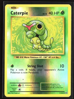 Pokemon TCG - Caterpie Reverse Holo Common XY - Evolutions 3/108 LP - Image 1