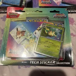 3 Pokemon TCG SV8.5 Prismatic Evolutions Tech Sticker Collection Blister Sealed - Image 2