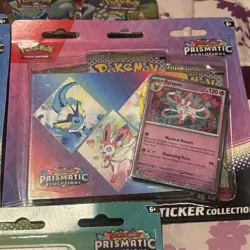 3 Pokemon TCG SV8.5 Prismatic Evolutions Tech Sticker Collection Blister Sealed - Image 4