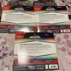 3 Pokemon TCG SV8.5 Prismatic Evolutions Tech Sticker Collection Blister Sealed - Image 5