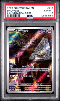 PSA 8 DROWZEE SCARLET & VIOLET 2023 POKEMON SVI ILLUSTRATION RARE #210 - Image 1