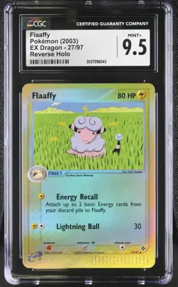 Pokemon 2003 EX Dragon Flaaffy Reverse Holo Card #27/97 CGC 9.5 Mint+ - Image 1