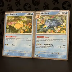 Psyduck 007 Golduck 008 Mega Evolution Black Star Promo - Pokemon TCG NM/M - Image 1