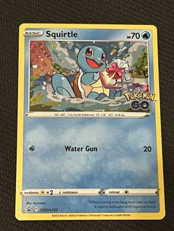 Pokemon TCG SWSH233 Squirtle Holo Pokemon Go Black Star Promo - NM - Image 1