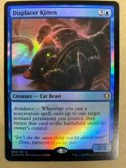 MTG 1x FOIL Displacer Kitten # 63 Commander Battle for Baldur's Gate Magic x1 NM - Image 1