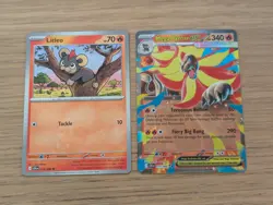 Pokemon TCG Litleo 014 & Mega Pyroar ex 015 Evolution Line Chaos Rising NM - Image 1