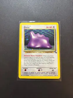 Ditto 3/62 Fossil Holo Unlimited Pokemon WOTC MP - Image 1