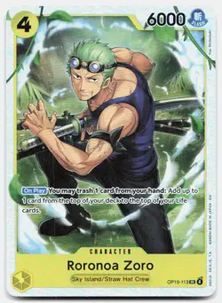Roronoa Zoro OP15-113 Super Rare Adventure on Kami's Island One Piece Near Mint - Image 1