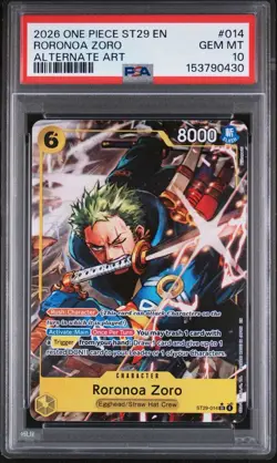 2026 ONE PIECE STARTER DECK ST29-EGGHEAD 014 RORONOA ZORO ALTERNATE ART - PSA 10 - Image 1