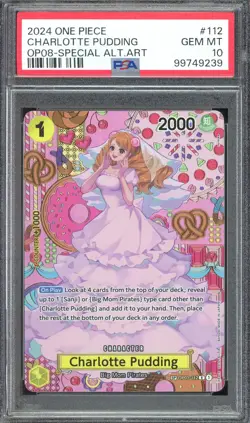 [PSA 10] Charlotte Pudding OP03-112 - OP08 Special Alt Art English ONE PIECE - Image 1